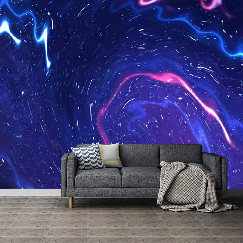 Fantasy Galaxy Mural Wallpaper for Accent Wall Simplicity Wall Art, Made to Measure Blue-Purple Clearhalo 'Wall Decor' 'Wall Mural' 1048996