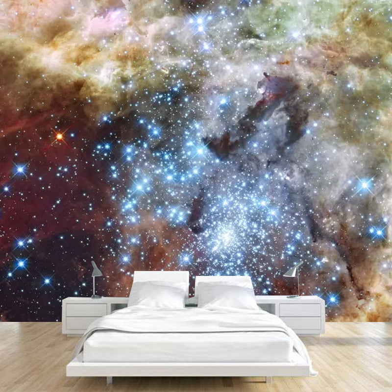 Cool Nebula Wall Mural Decal for Accent Wall, Brown, Personalized Size Available Clearhalo 'Wall Decor' 'Wall Mural' 1049038