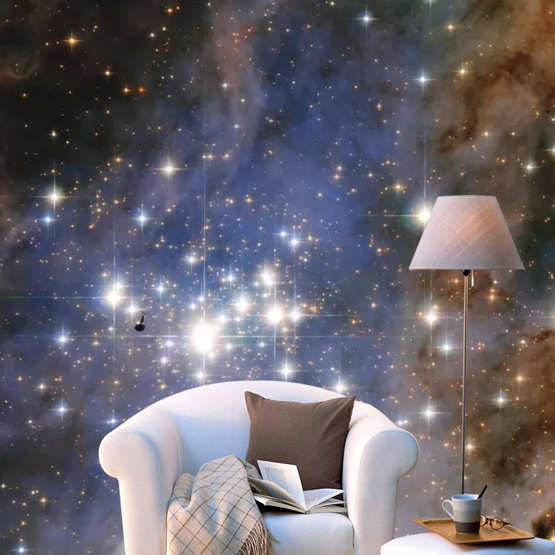 Purple Nebula Wall Mural Decal Moisture-Resistant Wall Covering for Home Decoration Purple Clearhalo 'Wall Decor' 'Wall Mural' 1049053