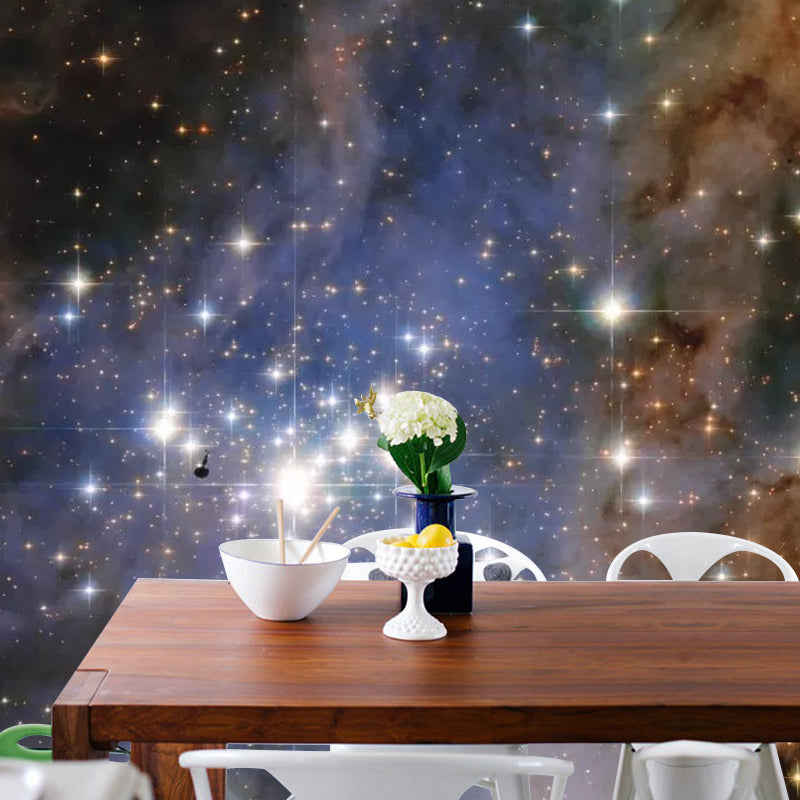 Purple Nebula Wall Mural Decal Moisture-Resistant Wall Covering for Home Decoration Clearhalo 'Wall Decor' 'Wall Mural' 1049054