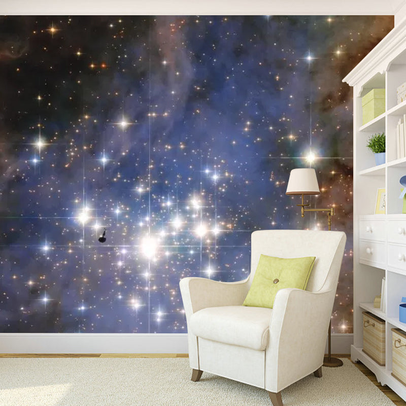 Purple Nebula Wall Mural Decal Moisture-Resistant Wall Covering for Home Decoration Clearhalo 'Wall Decor' 'Wall Mural' 1049055