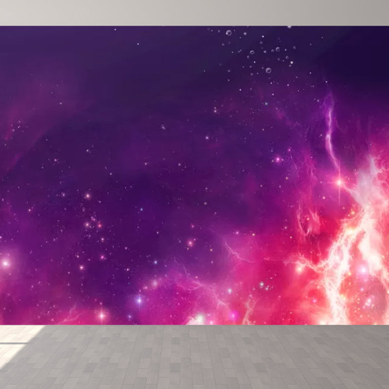 Photo Galaxy Wall Covering Full Size Wall Mural Decal for Accent Wall, Custom Size Available Purple-Pink Clearhalo 'Wall Decor' 'Wall Mural' 1049063