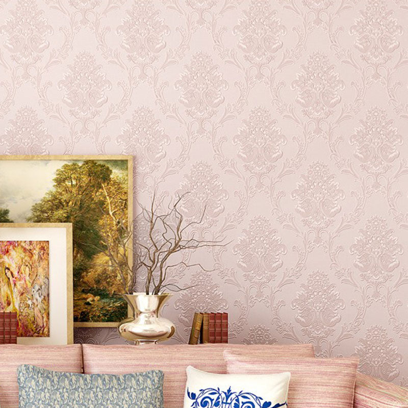 Classic Damask Design Wallpaper Guest Room Decorative Self-Adhesive Wall Covering, 20.5