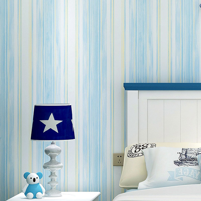 Vertical Stripes Wallpaper Roll for Boy's or Girl's Bedroom, Soft Color, 57.1 sq ft. Clearhalo 'Wall Decor' 'Wallpaper' 1049284