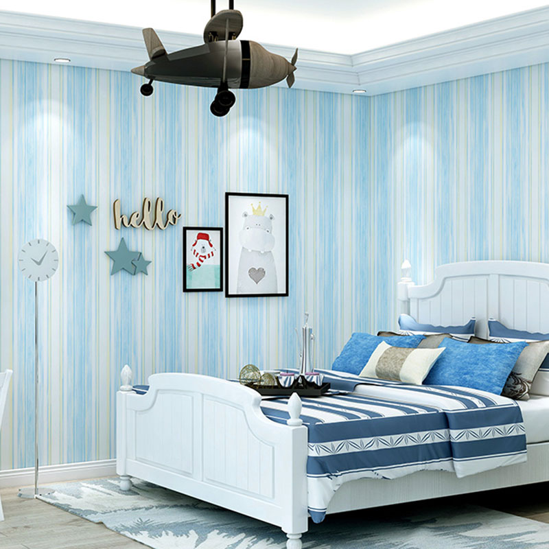 Vertical Stripes Wallpaper Roll for Boy's or Girl's Bedroom, Soft Color, 57.1 sq ft. Clearhalo 'Wall Decor' 'Wallpaper' 1049285