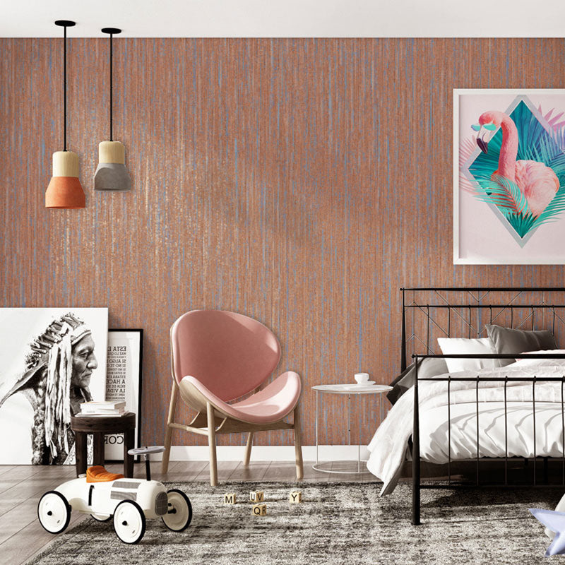 Moisture-Resistant Linen Pattern Wallpaper for Living Room Decoration in Orange, 20.5