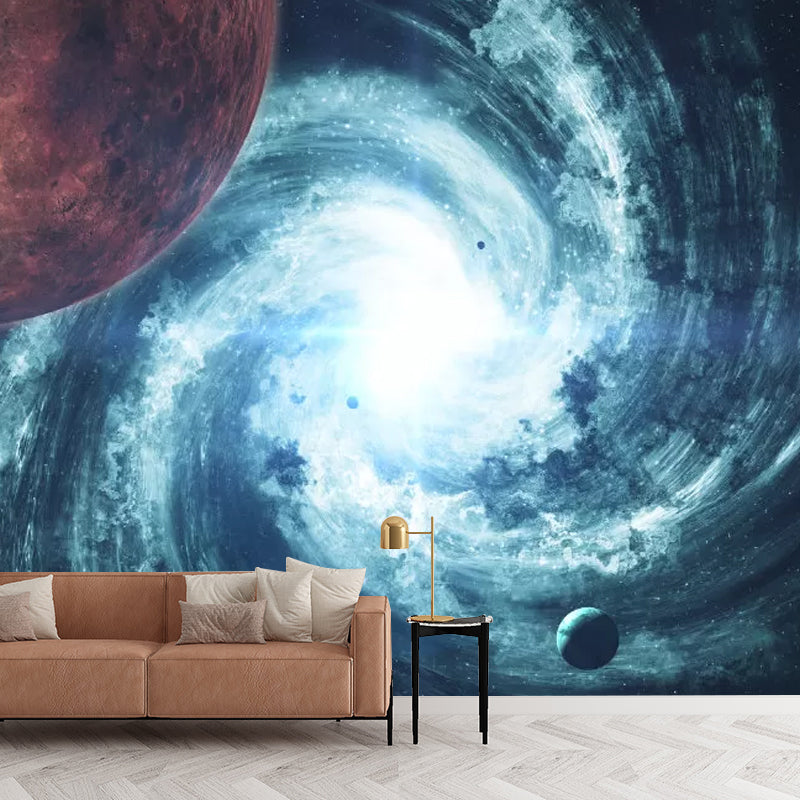 Moisture-Resistant Nebula Wall Mural Decal Minimalist Wall Covering for Bedroom Decoration Clearhalo 'Wall Decor' 'Wall Mural' 1049760