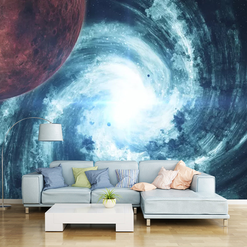 Moisture-Resistant Nebula Wall Mural Decal Minimalist Wall Covering for Bedroom Decoration Clearhalo 'Wall Decor' 'Wall Mural' 1049761