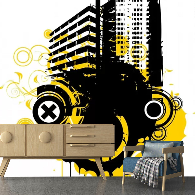 Water-Resistant City Buildings Mural Wallpaper Custom-Made Contemporary Wall Art for Office Room Clearhalo 'Wall Decor' 'Wall Mural' 1049765