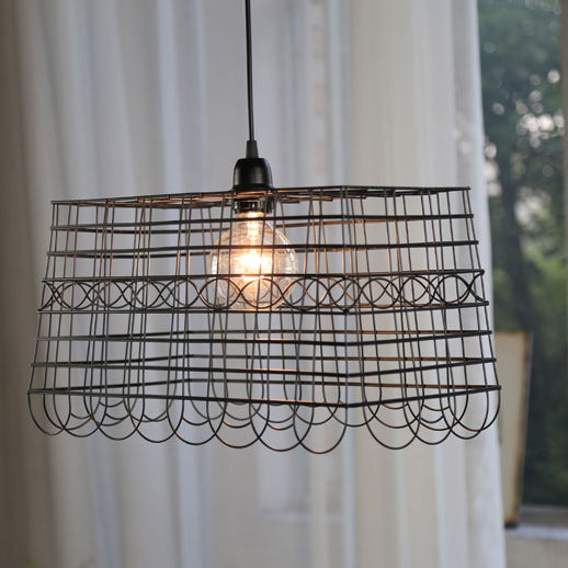 Metal Black Finish Hanging Lamp Wire Mesh 1 Light Industrial Stylish Pendant Light for Balcony Black Clearhalo 'Art Deco Pendants' 'Black' 'Cast Iron' 'Ceiling Lights' 'Ceramic' 'Crystal' 'Industrial Pendants' 'Industrial' 'Metal' 'Middle Century Pendants' 'Pendant Lights' 'Pendants' 'Rustic Pendants' 'Tiffany' Lighting' 105439