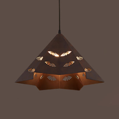 Triangle Metal Hanging Lamp One-light Industrial Suspended Light in Black for Restaurant Clearhalo 'Ceiling Lights' 'Pendant Lights' 'Pendants' Lighting' 105441