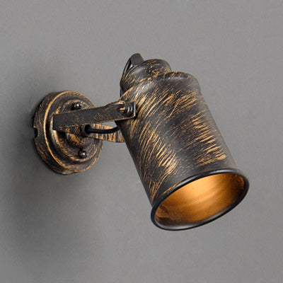 Metal Cylinder Sconce Lamp Vintage Rustic 1 Light Coffee Shop Wall Sconce Hanging Light in Brass Brass Clearhalo 'Art deco wall lights' 'Cast Iron' 'Glass' 'Industrial wall lights' 'Industrial' 'Middle century wall lights' 'Modern' 'Rustic wall lights' 'Tiffany' 'Traditional wall lights' 'Wall Lamps & Sconces' 'Wall Lights' Lighting' 105553