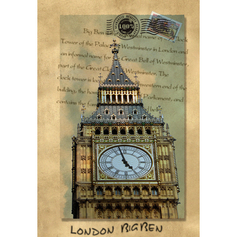 Water-Resistant Big Ben Mural Wallpaper Non-Woven Fabric Wall Covering for Living Room Decor Clearhalo 'Wall Decor' 'Wall Mural' 1061535