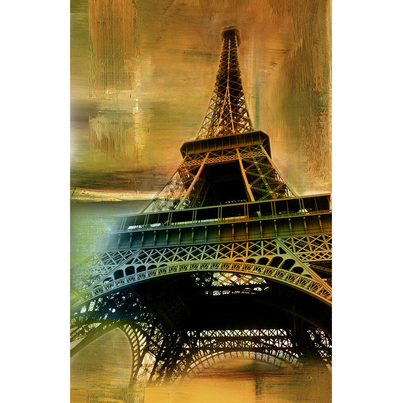 Nostalgic Eiffel Tower Mural Wallpaper in Brown Living Room Decorative Wall Art, Custom-Made Clearhalo 'Wall Decor' 'Wall Mural' 1061575