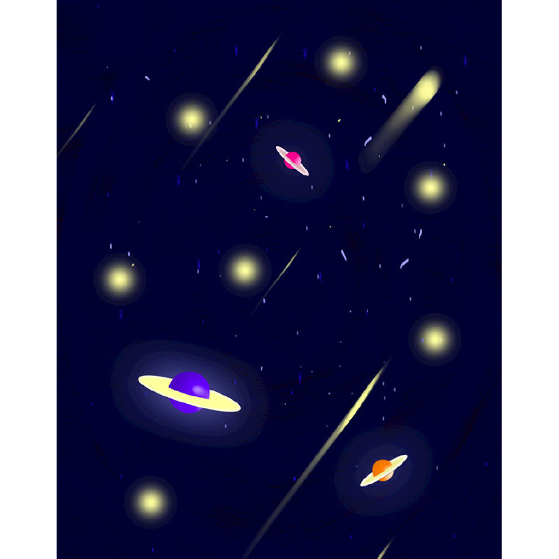 Illustration Outer Space Mural Wallpaper Extra Large Wall Art for Children's Bedroom, Custom-Printed Clearhalo 'Wall Decor' 'Wall Mural' 1061703