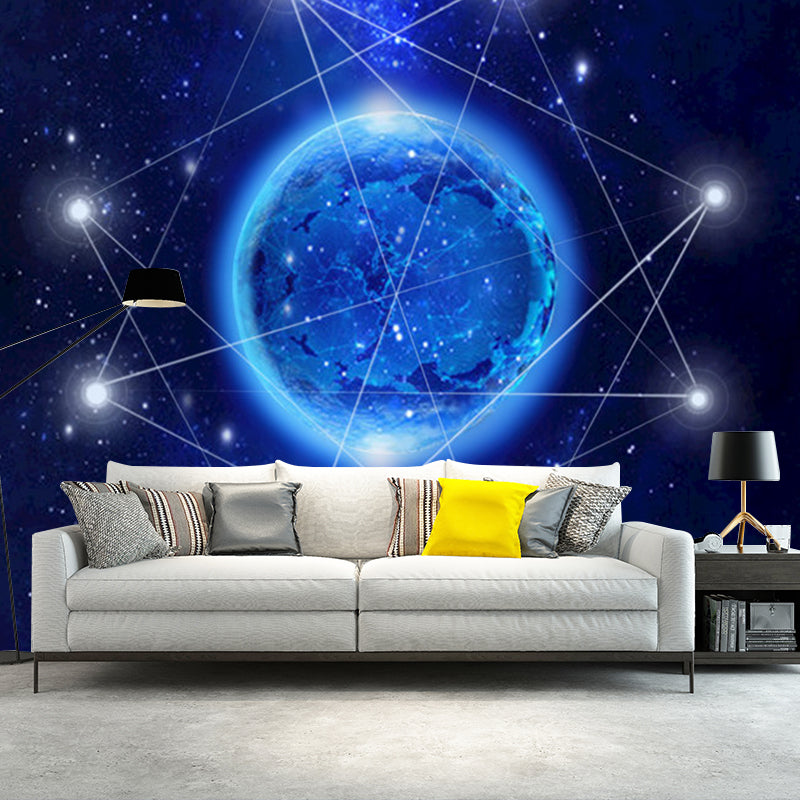 Photo Horoscope and Plant Mural Extra Large Wall Covering for Ceiling Decoration, Customized Size Available Clearhalo 'Wall Decor' 'Wall Mural' 1061721