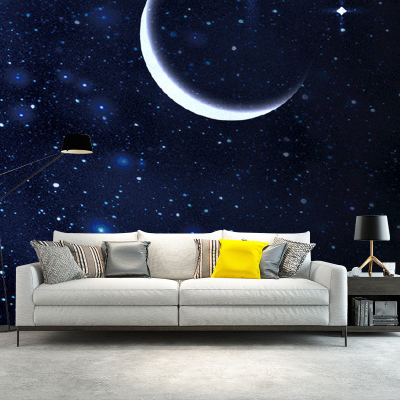 Moisture-Resistant Outer Space Wall Covering Non-Woven Fabric Simple Wall Mural Decal for Ceiling Clearhalo 'Wall Decor' 'Wall Mural' 1061746