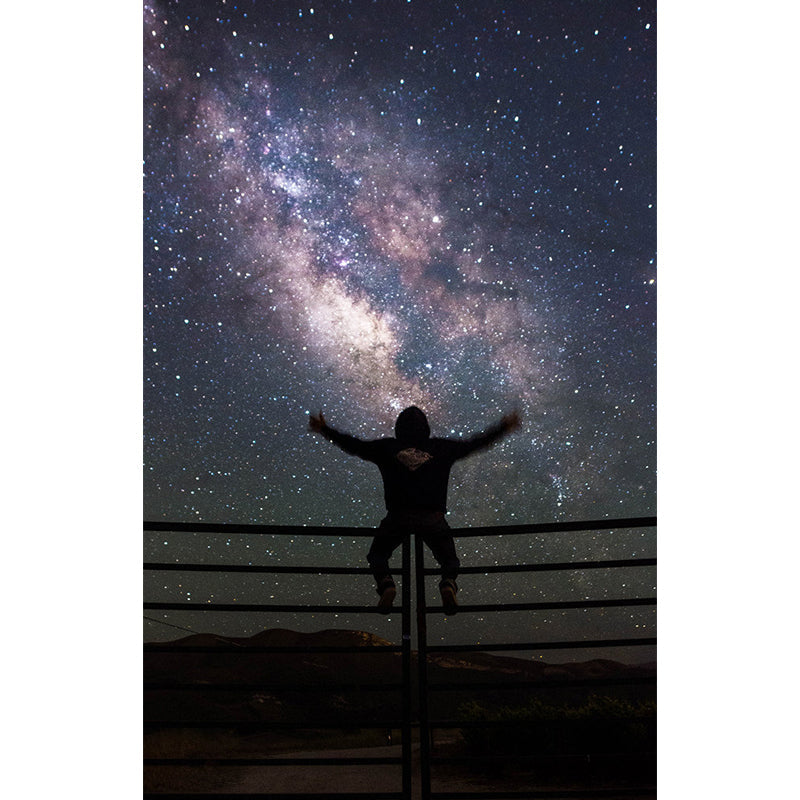 Decorative Galaxy and Man Mural Non-Woven Fabric Contemporary Wall Art for Guest Room Clearhalo 'Wall Decor' 'Wall Mural' 1061823