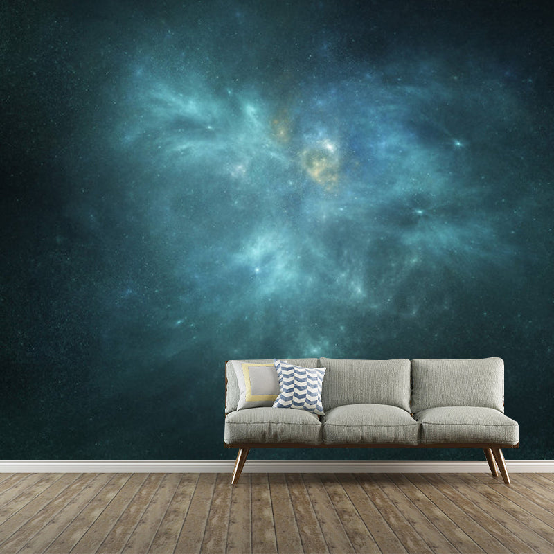 Fantasy Outer Space Wall Decor for Accent Wall Contemporary Mural Wallpaper, Custom Size Available Blue Clearhalo 'Wall Decor' 'Wall Mural' 1061845