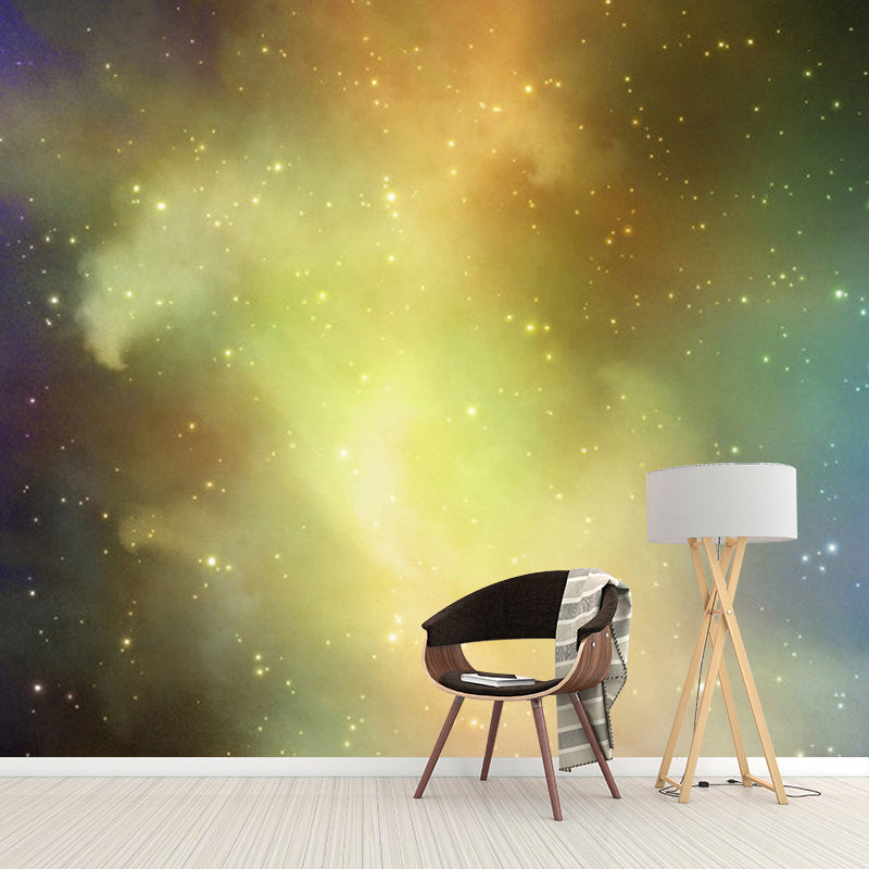 Starry Sky Wall Mural Decal for Home Decoration, Yellow and Purple, Made to Measure Clearhalo 'Wall Decor' 'Wall Mural' 1061851