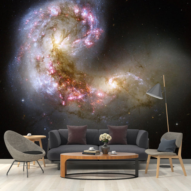 Photography Nebula Wall Covering Extra Large Mural Wallpaper for Accent Wall, Custom Size Available Purple Clearhalo 'Wall Decor' 'Wall Mural' 1061870