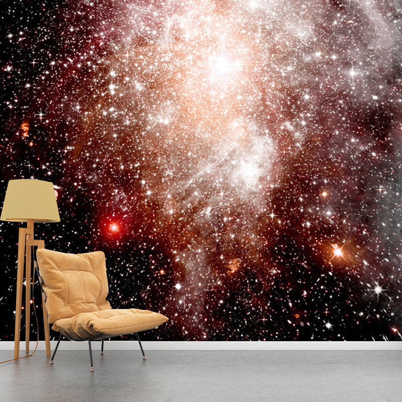 Simple Nebula Wall Mural Decal for Ceiling Decoration, Custom-Printed Wall Art in Red and White Red-White Clearhalo 'Wall Decor' 'Wall Mural' 1061875