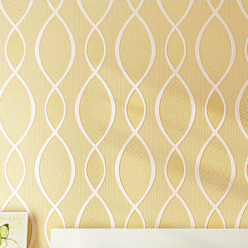 Decorative Trellis Wallpaper Roll Non-Woven Fabric Nordic Wall Covering for Bedroom, 33' by 20.5