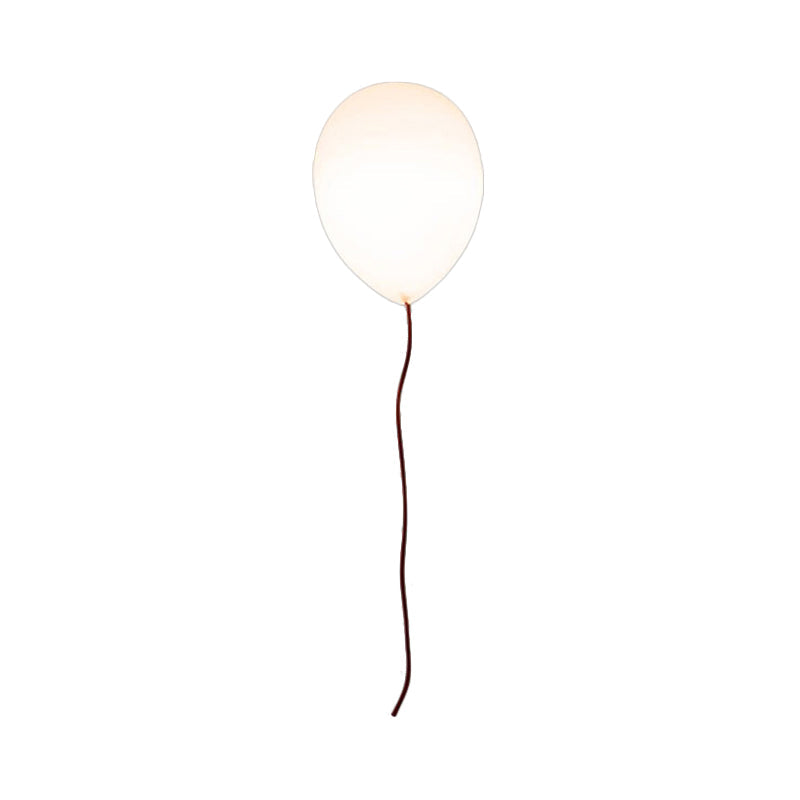 White Balloon Shade Flush Mount Light Contemporary 8