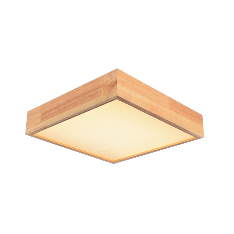 Wooden Square LED Ceiling Light Fixture Contemporary 11