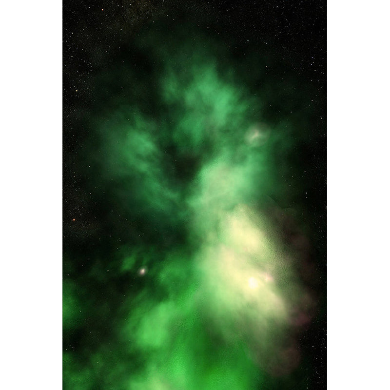 Full Nordic Wall Covering in Green Nebula Wall Mural Decal, Personalized Size Available Clearhalo 'Wall Decor' 'Wall Mural' 1112657