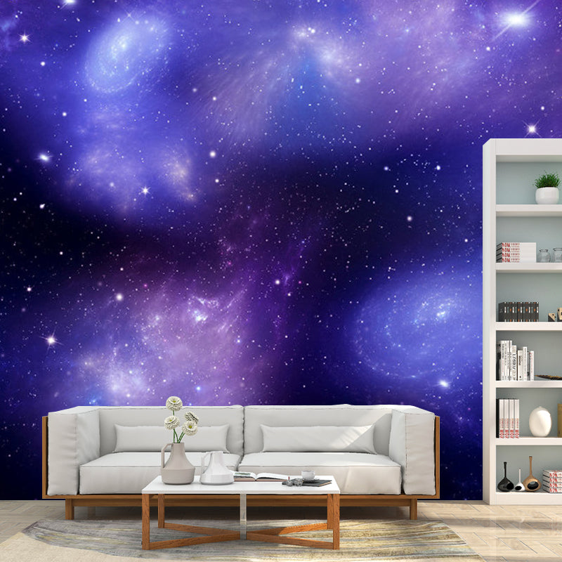 Purple Minimalist Wall Art Customized Size Nebula Mural Wallpaper for Accent Wall Clearhalo 'Wall Decor' 'Wall Mural' 1112661