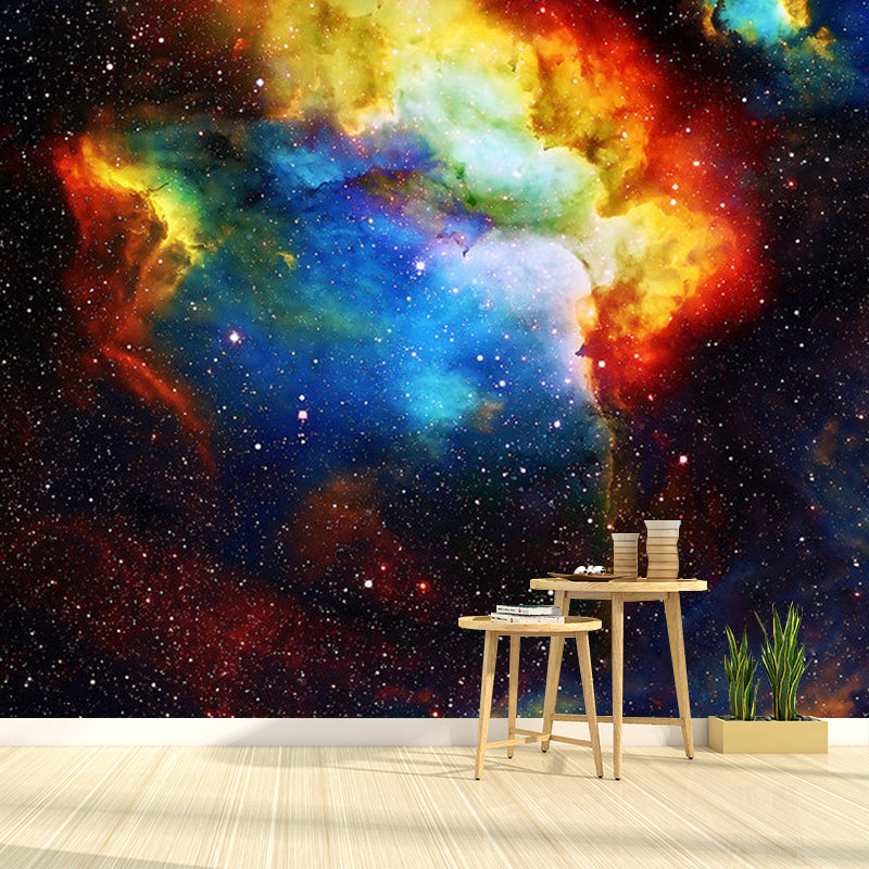 Whole Photo Nordic Wall Mural Decal for Ceiling Decoration with Nebula in Multi Color Clearhalo 'Wall Decor' 'Wall Mural' 1112710