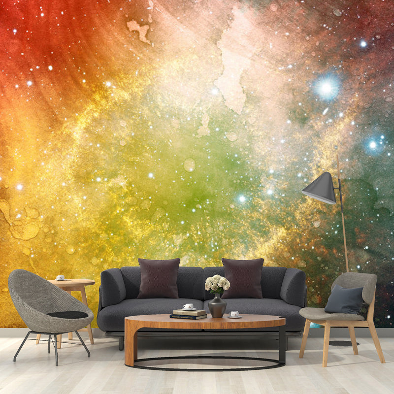 Illuminant Nebula Wall Mural Decal for Ceiling Decor, Multi-Colored, Custom-Printed Clearhalo 'Wall Decor' 'Wall Mural' 1112765