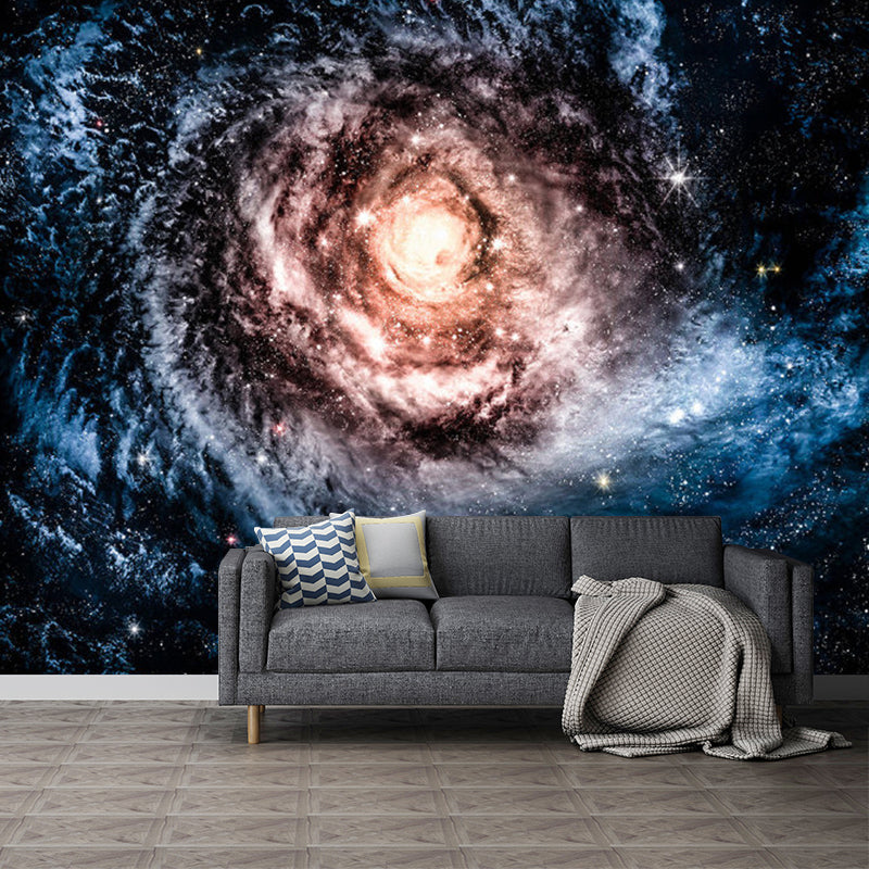 Minimalism Nebula Wall Covering for Home Decor, Customized Size Wall Mural Decal in Blue and Brown Clearhalo 'Wall Decor' 'Wall Mural' 1112790