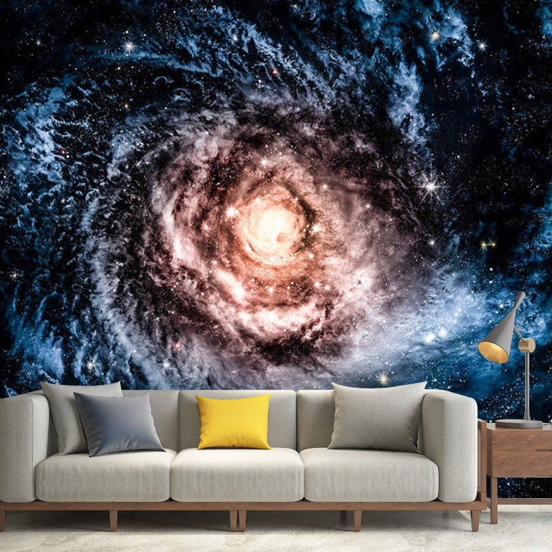 Minimalism Nebula Wall Covering for Home Decor, Customized Size Wall Mural Decal in Blue and Brown Clearhalo 'Wall Decor' 'Wall Mural' 1112791