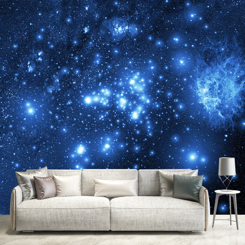 Large Simple Wall Mural Decal in Blue Gleaming Nebula Wall Covering, Personalized Size Available Clearhalo 'Wall Decor' 'Wall Mural' 1112820