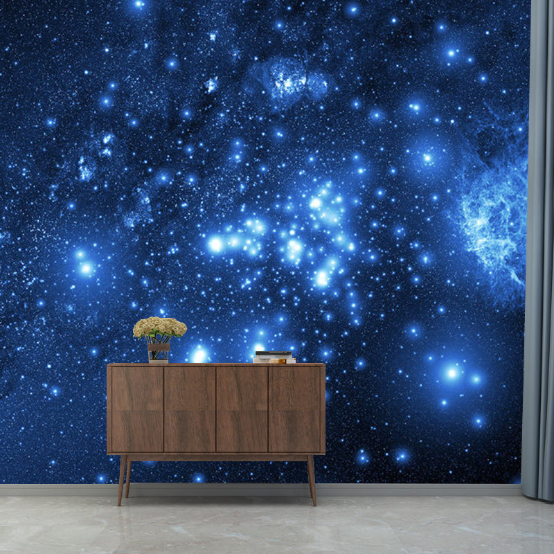 Large Simple Wall Mural Decal in Blue Gleaming Nebula Wall Covering, Personalized Size Available Clearhalo 'Wall Decor' 'Wall Mural' 1112821