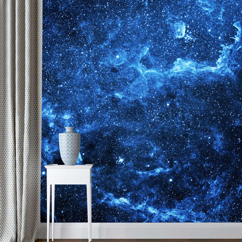 Moisture-Resistant Nebula Wall Mural Decal Personalized Size Simplicity Wall Art for Accent Wall Blue Clearhalo 'Wall Decor' 'Wall Mural' 1112829