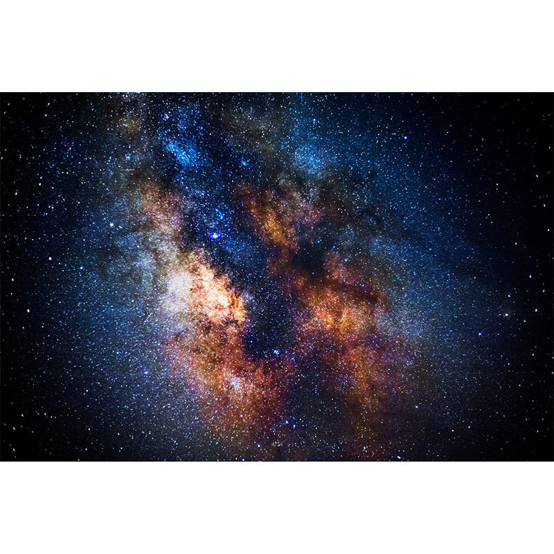 Waterproof Flaring Nebula Mural Wallpaper Personalized Size Nordic Wall Decor for Accent Wall in Orange and Blue Clearhalo 'Wall Decor' 'Wall Mural' 1114057