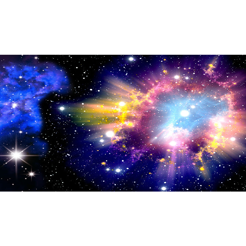 Simple Flaring Nebula Wall Decor in Blue and Purple Living Room Mural Wallpaper, Custom-Made Clearhalo 'Wall Decor' 'Wall Mural' 1114077