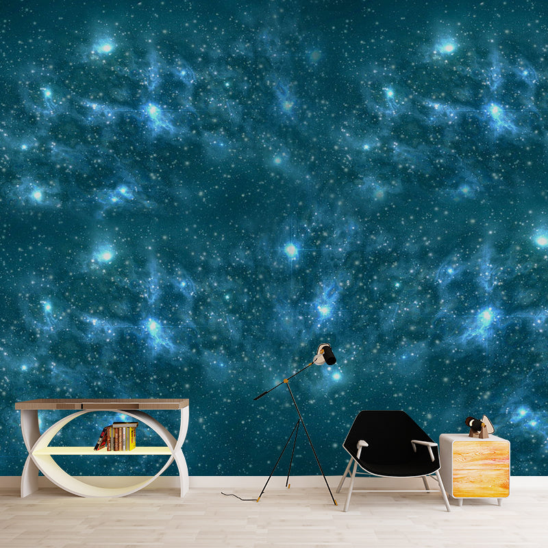 Photo Galaxy Wall Mural Decal Full Size Wall Covering for Accent Wall, Personalized Size Available Aqua Clearhalo 'Wall Decor' 'Wall Mural' 1114084