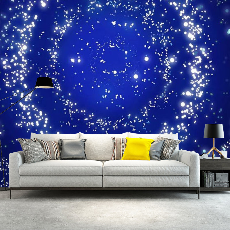 Full Size Nebula Wall Art for Children Starry Sky Wall Mural in Blue, Moisture-Resistant Blue Clearhalo 'Wall Decor' 'Wall Mural' 1114094