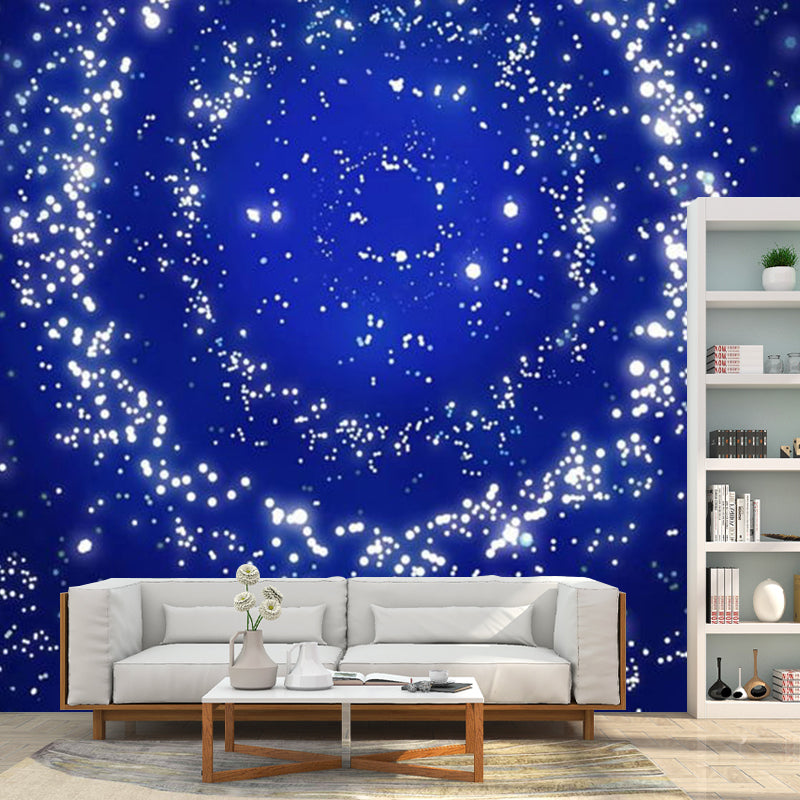 Full Size Nebula Wall Art for Children Starry Sky Wall Mural in Blue, Moisture-Resistant Clearhalo 'Wall Decor' 'Wall Mural' 1114096