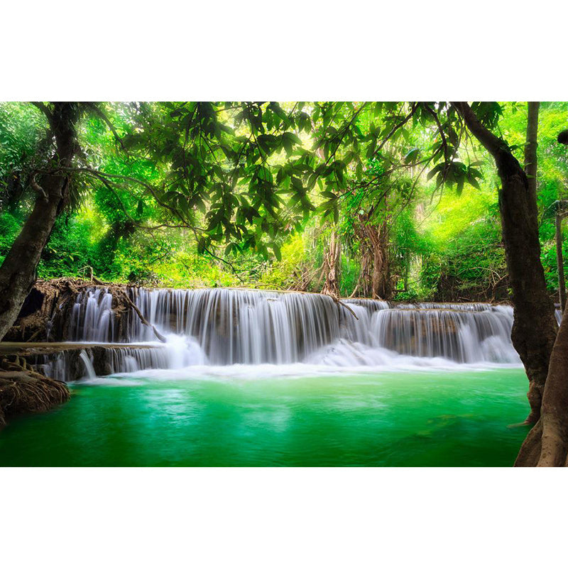 Decorative Waterfall and Trees Mural Non-Woven Fabric Minimalist Wall Covering for Living Room Clearhalo 'Wall Decor' 'Wall Mural' 1114127