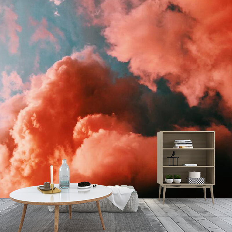 Photo Cloudy Sky Wall Art Extra Large Wall Mural Decal for Girls in Pink and Blue, Made to Measure Clearhalo 'Wall Decor' 'Wall Mural' 1114191