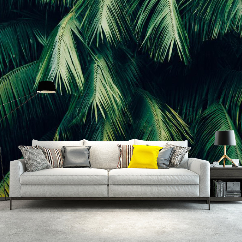 Green Tropical Leaves Mural Wallpaper Moisture-Resistant Wall Art for Home Decoration Green Clearhalo 'Wall Decor' 'Wall Mural' 1114269