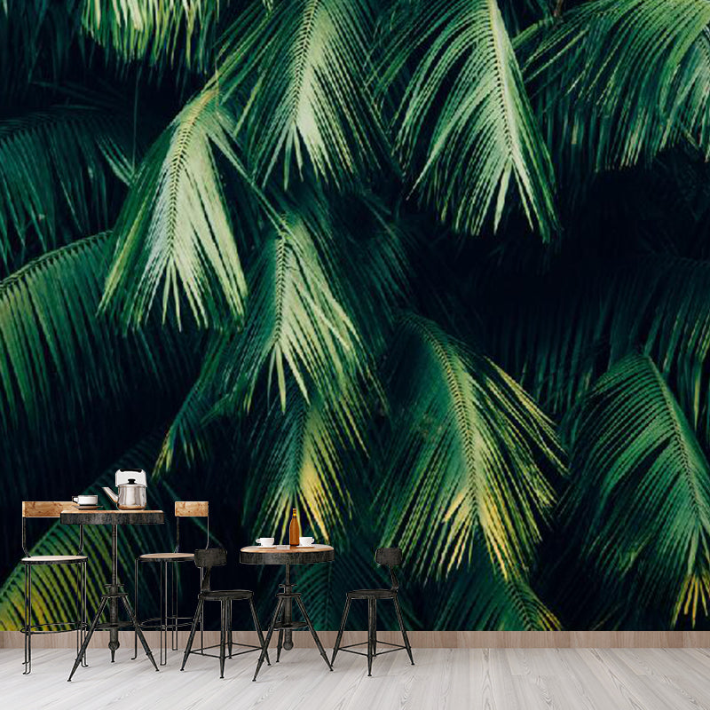 Green Tropical Leaves Mural Wallpaper Moisture-Resistant Wall Art for Home Decoration Clearhalo 'Wall Decor' 'Wall Mural' 1114271