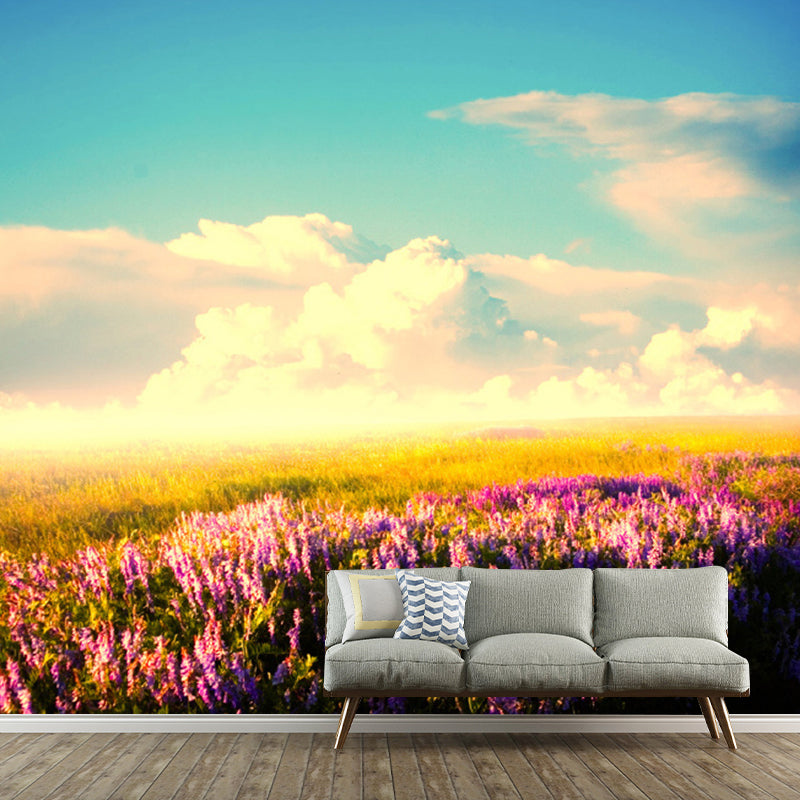 Whole Nordic Wall Mural Decal in Multi-Color Blossom and Sky Wall Art, Personalized Size Available Clearhalo 'Wall Decor' 'Wall Mural' 1114305