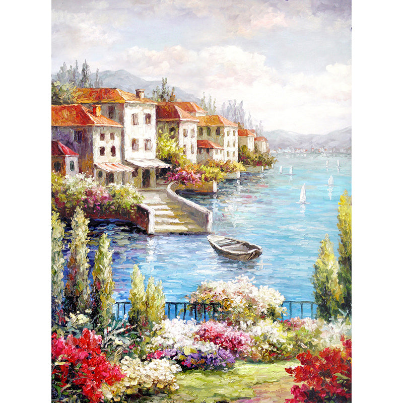 Multi-Colored Vintage Wall Art Customized Size Seashore Residence Wall Mural for Home Decor Clearhalo 'Wall Decor' 'Wall Mural' 1114527