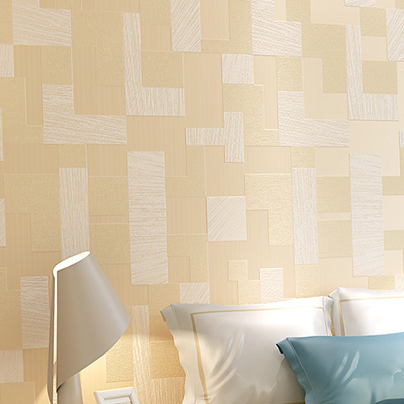 Minimalist Mosaic Effect Wall Decor in Natural Color Bathroom Wallpaper, 33'L x 20.5